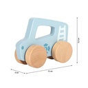 Small Foot Push Car Blue Wood 2-in-1 Gripping Toy & Toy Vehicle, Motor Skills Toy for Toddlers from 6 Months and up, 12710