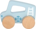 Small Foot Push Car Blue Wood 2-in-1 Gripping Toy & Toy Vehicle, Motor Skills Toy for Toddlers from 6 Months and up, 12710