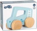 Small Foot Push Car Blue Wood 2-in-1 Gripping Toy & Toy Vehicle, Motor Skills Toy for Toddlers from 6 Months and up, 12710