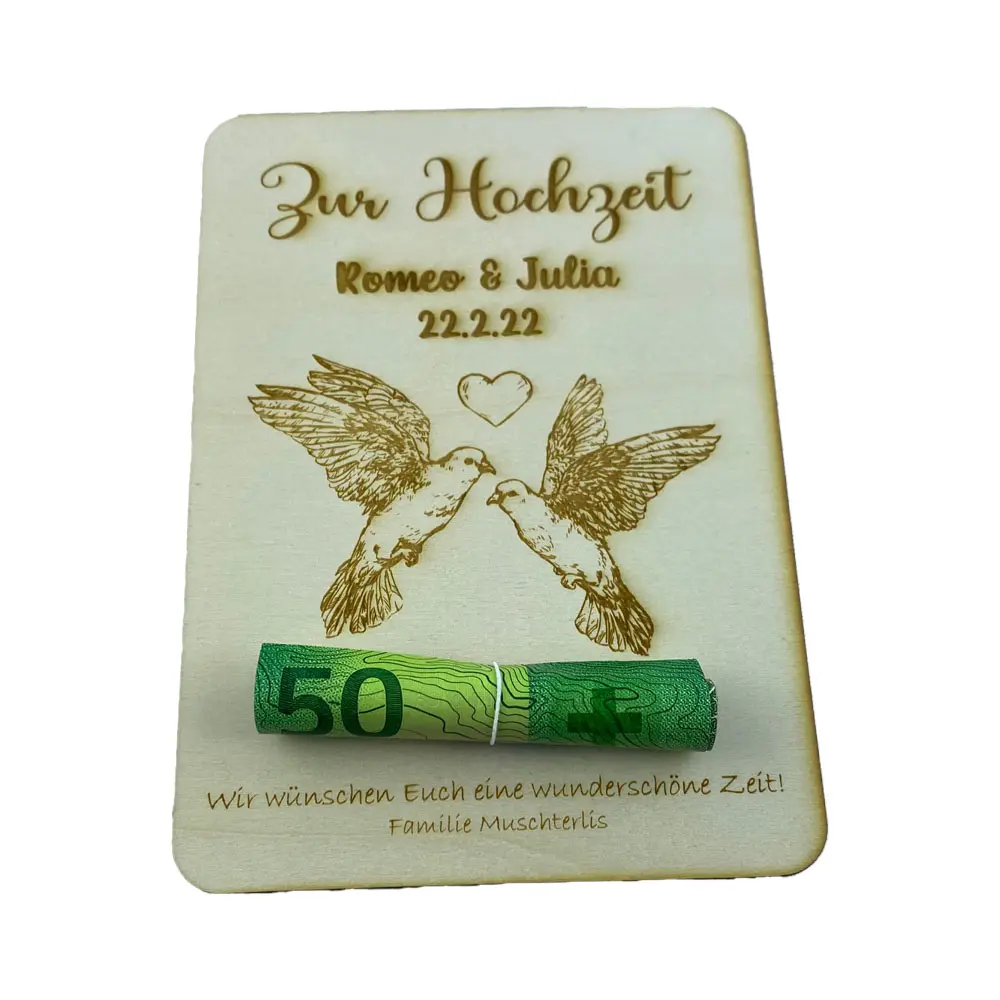 Geldkarte "Hochzeit Tauben"