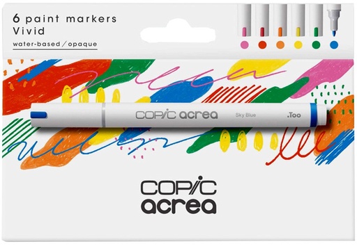 Copic Acrea Paint Marker Set of 6 Vivid Colours