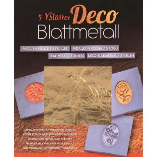 Blattmetall goldfarben, 14*14 cm, 5 Blatt