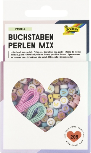 Buchstaben Perlen Mix Pastell