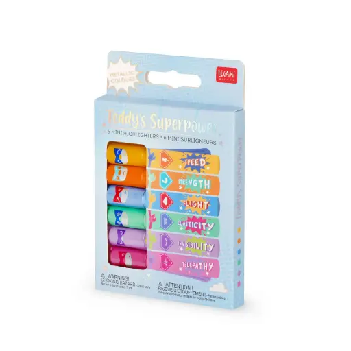 Legami - 6 Mini Textmarker Teddys Superpower
